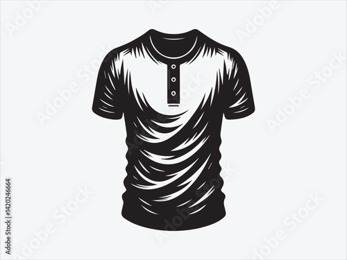 T-Shirt Silhouette with Classic Short Sleeve Design for Fashion, Apparel, and Casual Wear