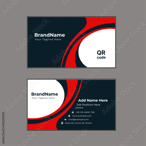 Creative and clean corporate business card template. Vector illustration. Stationery design 
