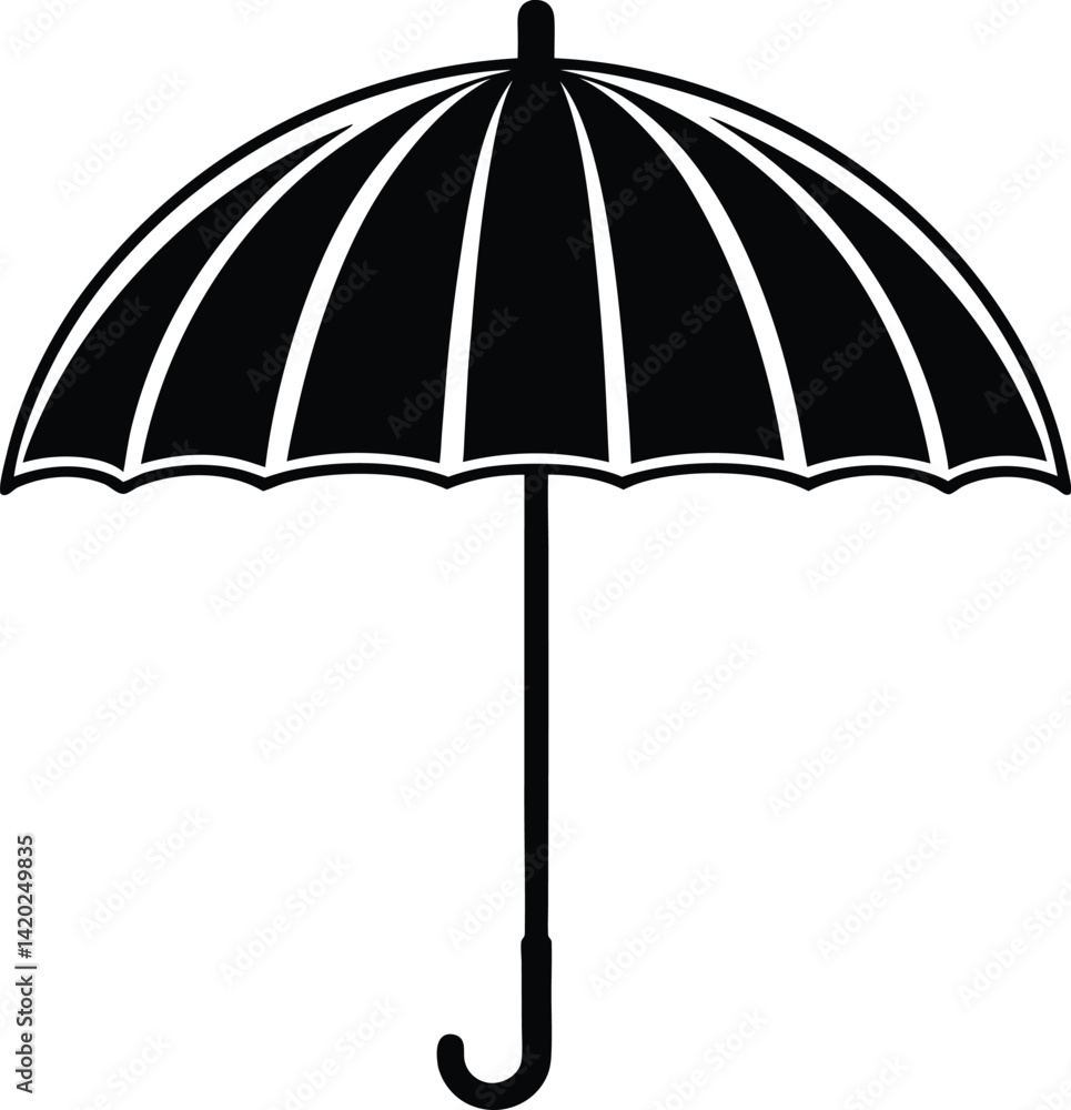 Minimalist Black Umbrella Icon with Elegant Design and Silhouette Style
Minimalist Black Umbrella Icon with Elegant Design and Silhouette Style