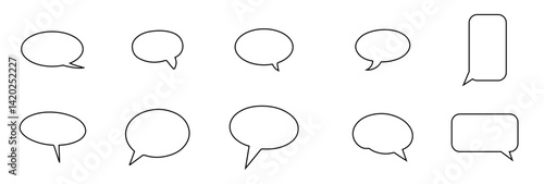 Comic Speech and Thought Bubble Icons – Blank Cartoon Dialogue Balloons Set