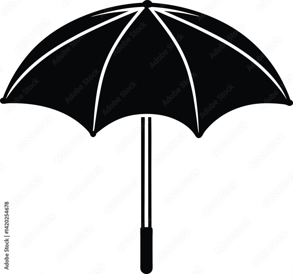 Minimalist Black Umbrella Icon with Elegant Design and Silhouette Style
Minimalist Black Umbrella Icon with Elegant Design and Silhouette Style