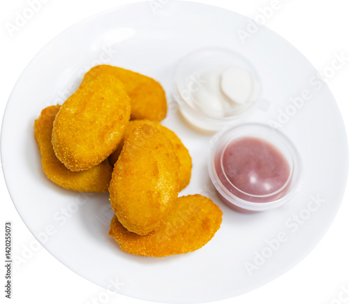 chicken nuggets with sauces
