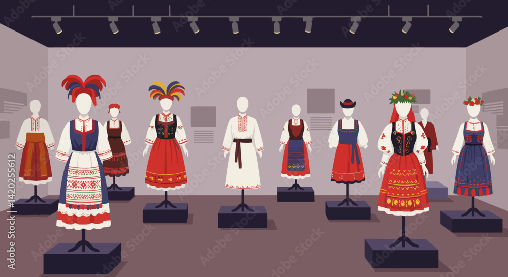 Obraz premium Traditional Dresses Displayed in Fashion Museum