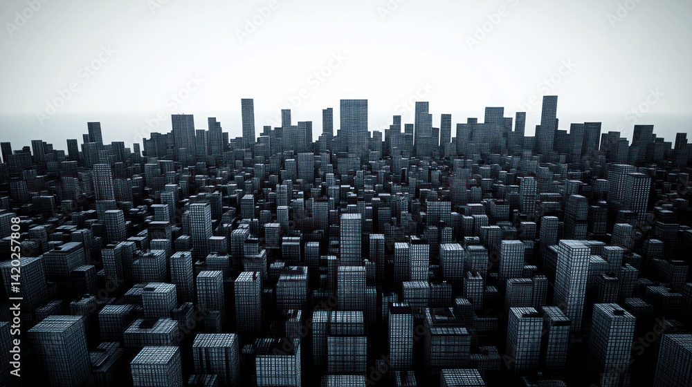 Obraz premium Aerial View of a Futuristic Cityscape