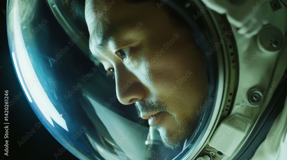 An astronaut s awe gazing into the cosmos with the universe reflected in their helmet visor An astronaut s awe gazing into the cosmos with the universe reflected in their helmet visor