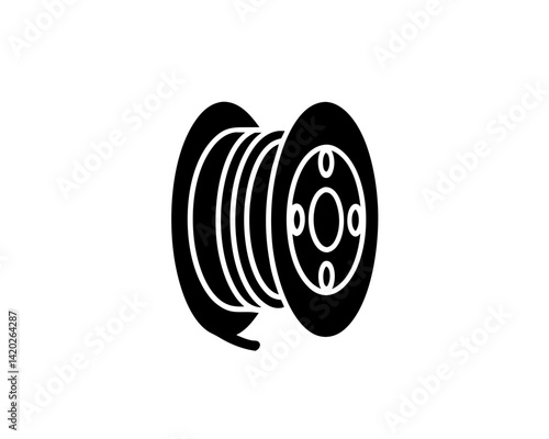 creative details cable spool icon vector illustration	