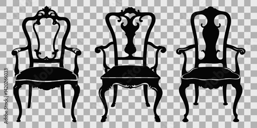 Chair silhouette vector, stylish and versatile furniture design