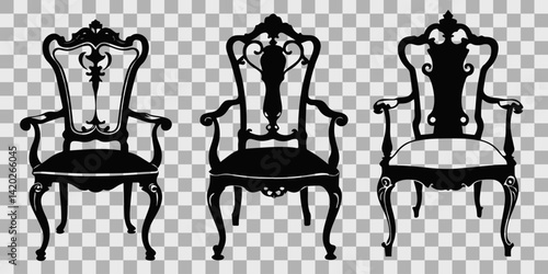 Chair silhouette vector, stylish and versatile furniture design