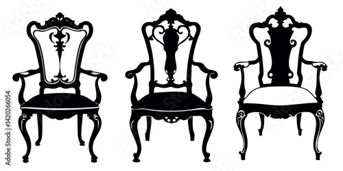 Chair silhouette vector, stylish and versatile furniture design