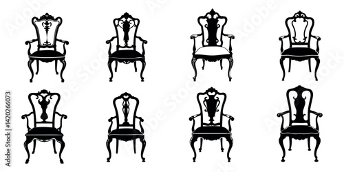 Chair silhouette vector, stylish and versatile furniture design