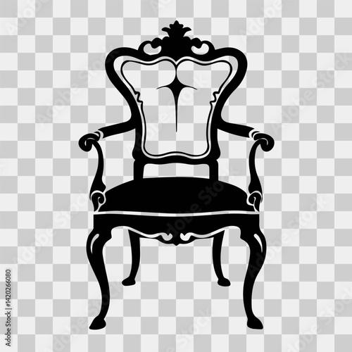 Chair silhouette vector, stylish and versatile furniture design