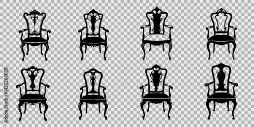 Chair silhouette vector, stylish and versatile furniture design