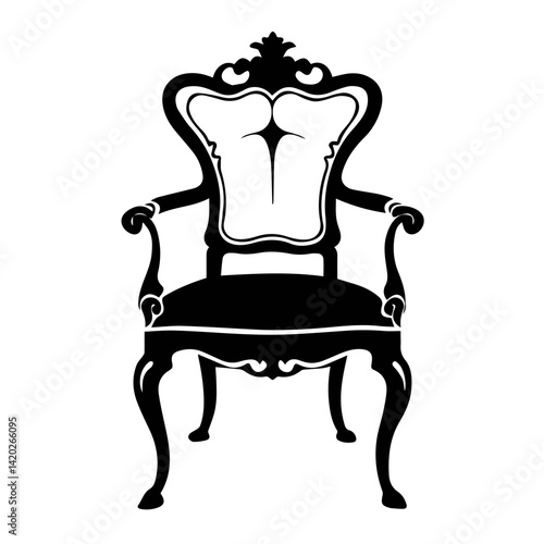 Chair silhouette vector, stylish and versatile furniture design
