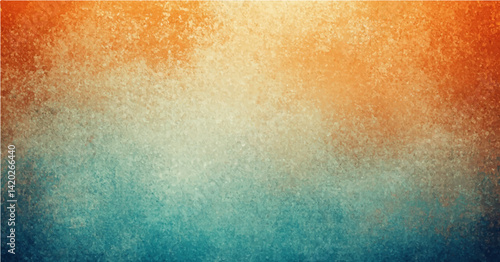 Orange teal beige yellow noisy color gradient background, grainy texture effect, poster banner header backdrop design