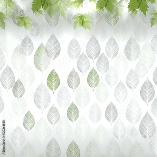 Serene Foliage Pattern Freshness Naturalistic Aesthetic Visual Harmony Botanical Leaf Arrangement.