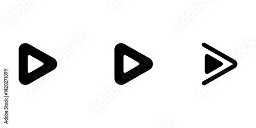Free Download Play button icons. Silhouette of video play icon set. Black play video symbol isolated on white background. Digital web vector.                                                                          - GFXLoad