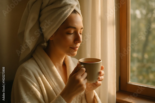 Woman drinking tea