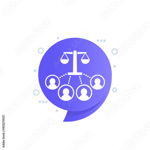 jury vector icon, law and legal system