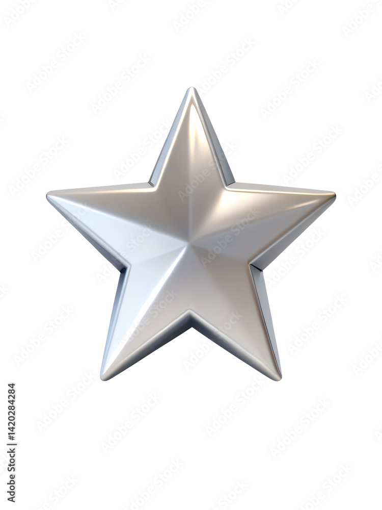 Obraz premium silver star isolated on white background