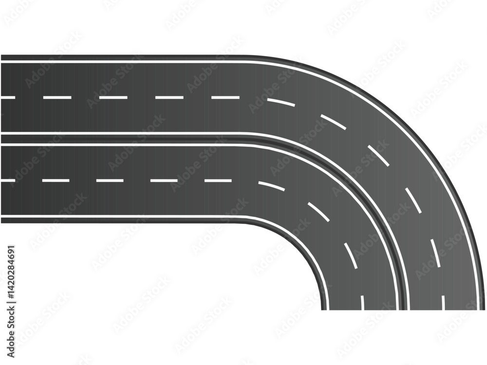 Fototapeta premium Racing track road vector traffic marking lane 