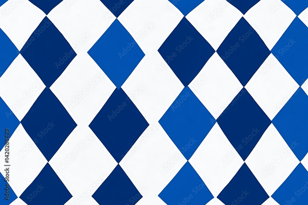 A blue and white rhombus seamless pattern background for the graphic design of a beer label A blue and white rhombus seamless pattern background for the graphic design of a beer label