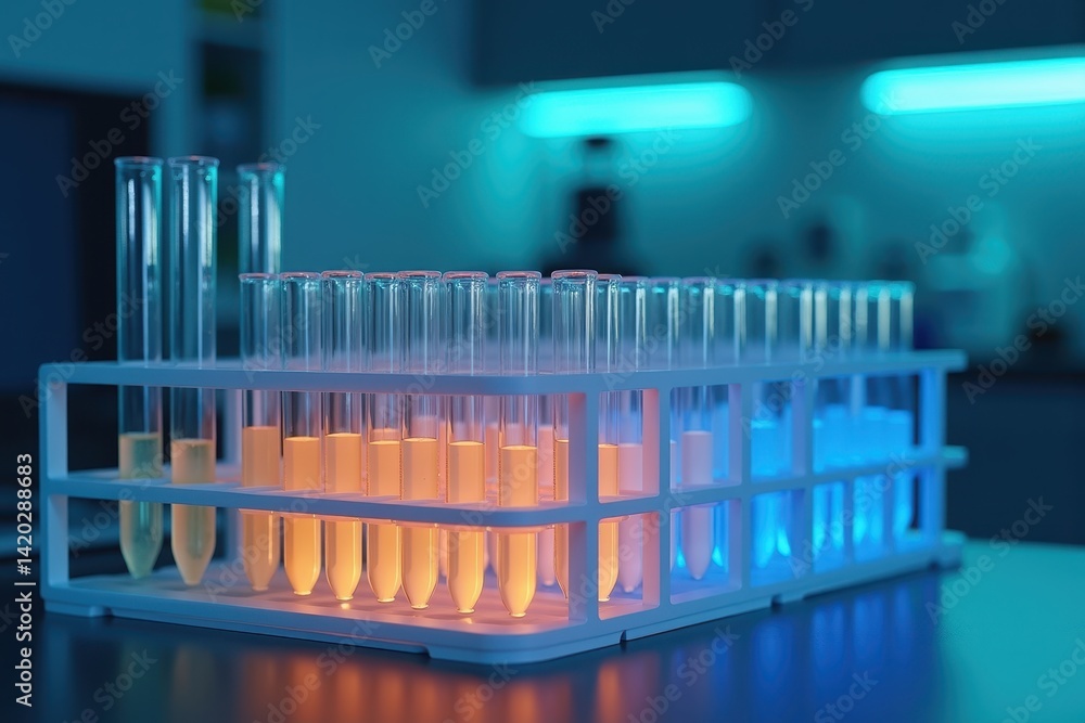 Circular Scientific Model with Colorful Test Tubes Circular Scientific Model with Colorful Test Tubes