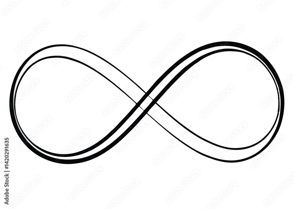Fototapeta premium Infinity loop line art silhouette vector