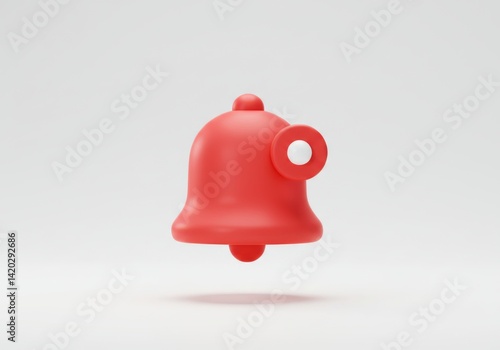 Obraz na płótnie Minimalist red bell icon design for modern digital interfaces and notifications w salonie