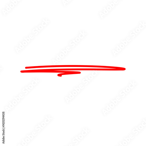 Grunge red strike through and underline