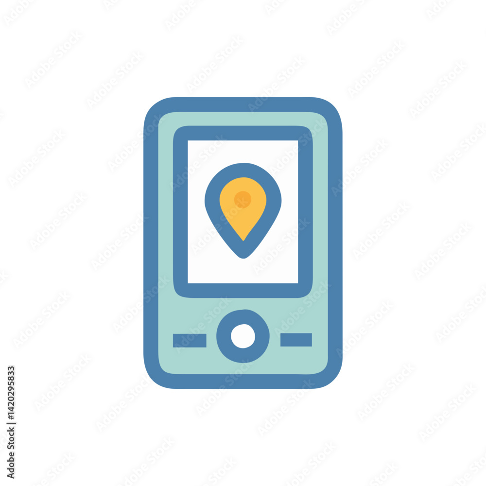 Blue GPS Navigation Icon on Black Background Blue GPS Navigation Icon on Black Background