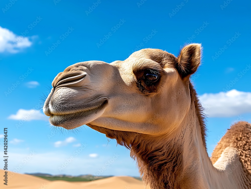 Obraz premium Camel Portrait Desert Sky