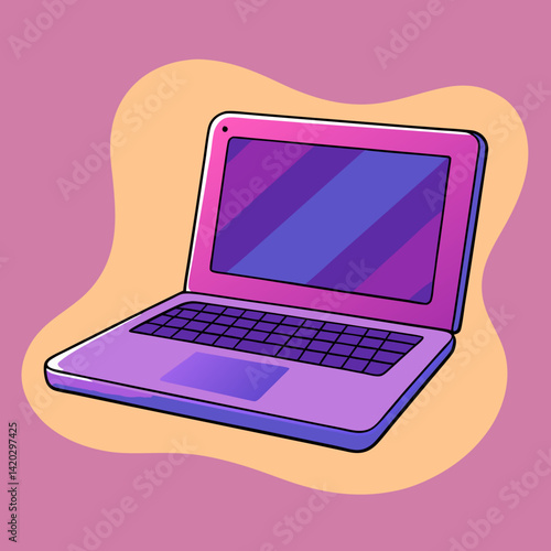 Trendy Pink Laptop with Sleek Design and Colorful Screen

