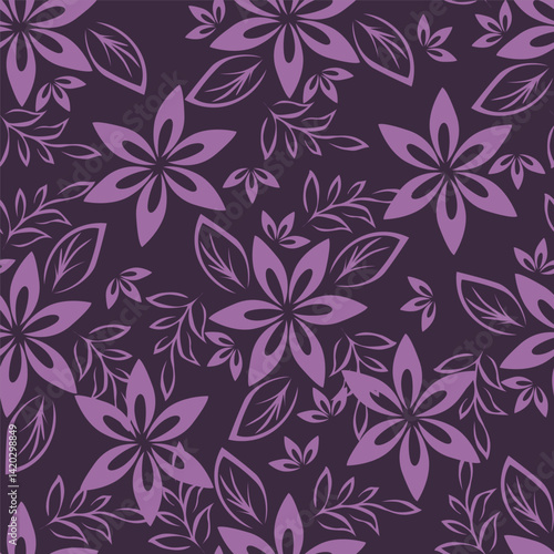 Exotic hand drawn flowers, seamless patterns with floral for fabric, textiles, clothing, wrapping paper, cover, banner, home decor, abstract backgrounds