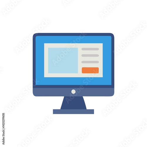Modern computer flat icon on a black background