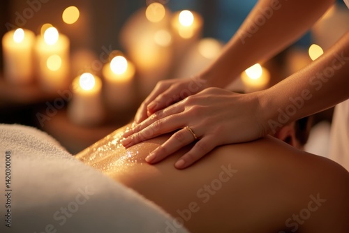 Wallpaper Mural A woman is receiving a massage in a candlelit spa Torontodigital.ca