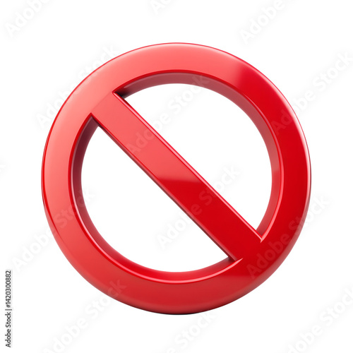 3d render of a forbidden sign not allowed