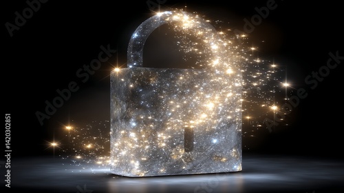 Sparkling Security Cosmic Lock Open Access Unveiling Galactic Protection and Celestial Safeguard.