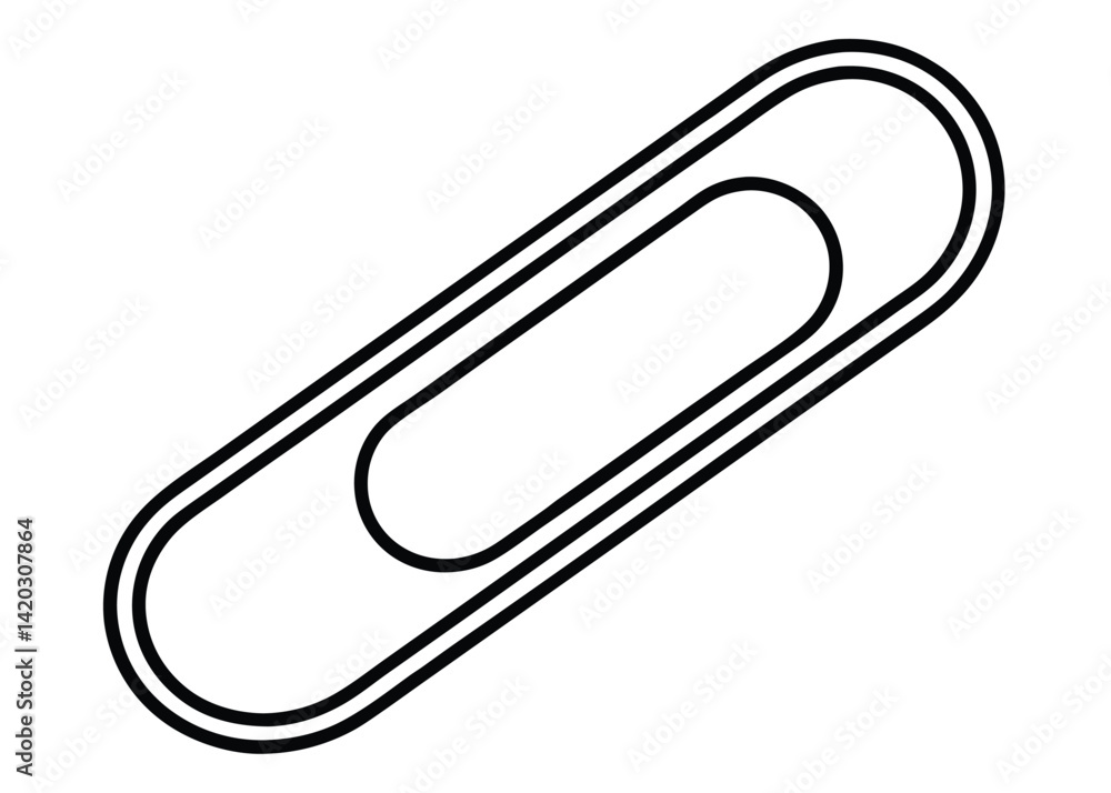 Paperclip line art silhouette vector Paperclip line art silhouette vector