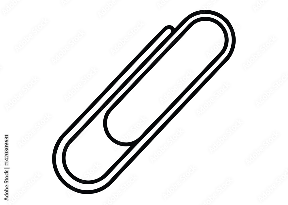 Paperclip line art silhouette vector Paperclip line art silhouette vector