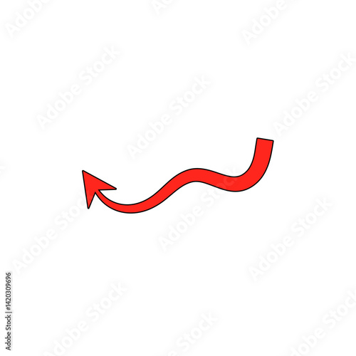 Red devil tail with arrow. Vector illustration