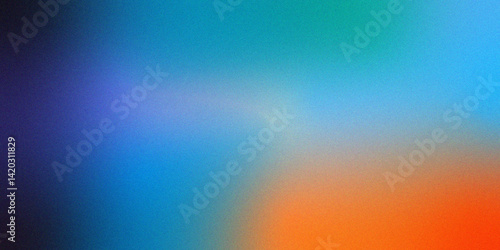 Multicolor grainy gradient background stylish liquid art. Abstract pastel spring blue red teal gradient trendy color palette. Abstract colorful gradient mesh backgound