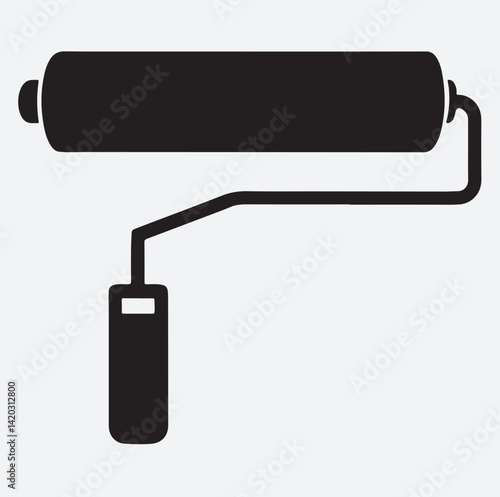 paint roller silhouette vector art illustration, paintbrush vector