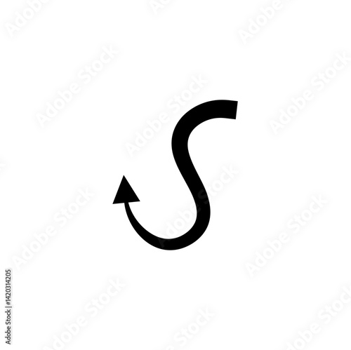 Devil tail silhouette vector icon