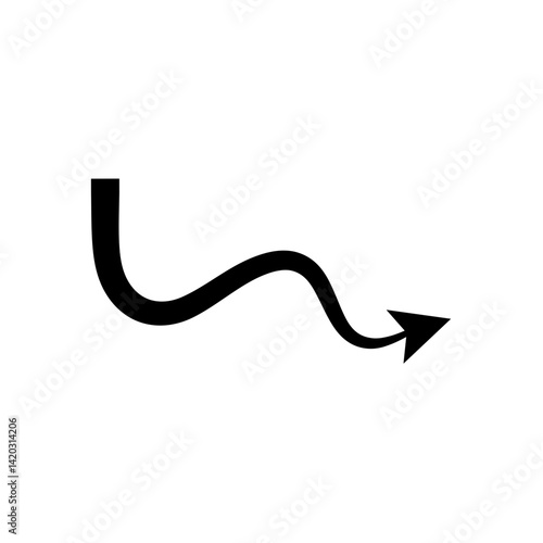 Devil tail silhouette vector icon