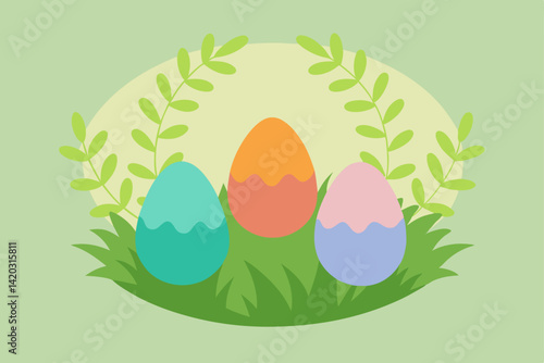 easter eggs with flowers