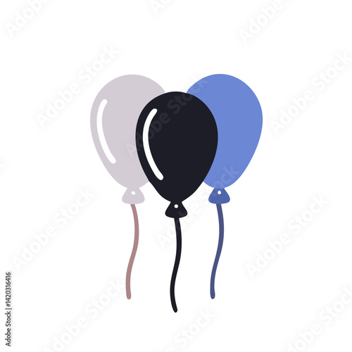 Balloon Trio: Three colorful balloons, each a vibrant sphere of celebration, floating gracefully in a visual symphony of festive joy.