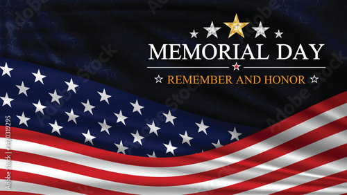 Memorial day background with national flag of United States. National holiday of the USA. Vector illustration.