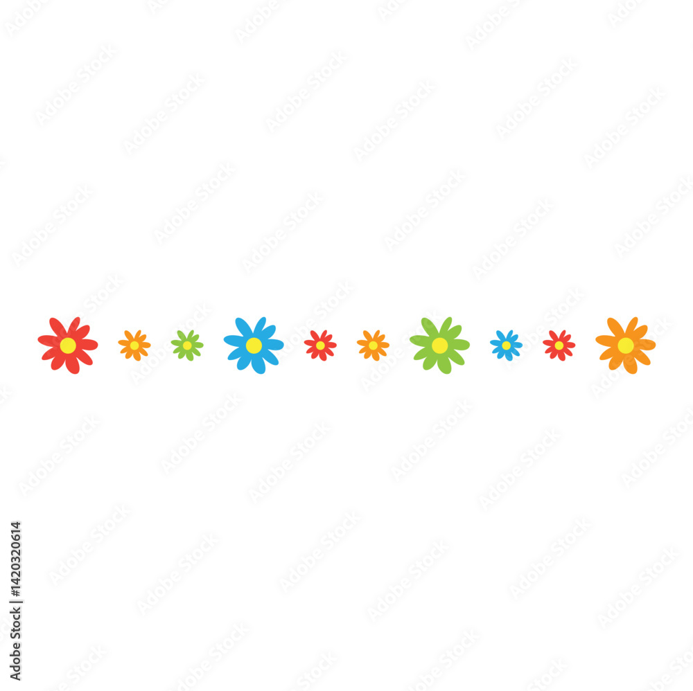 Hand drawn flowers border. Vector illustration Hand drawn flowers border. Vector illustration