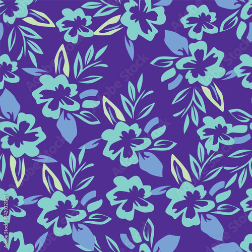 Wallpaper Mural Elegant trendy vector ditsy floral seamless pattern design of beautiful abstract flowers and leaves. Foliage repeat texture background. Suitable for wallpaper, surface printing and textile Torontodigital.ca
