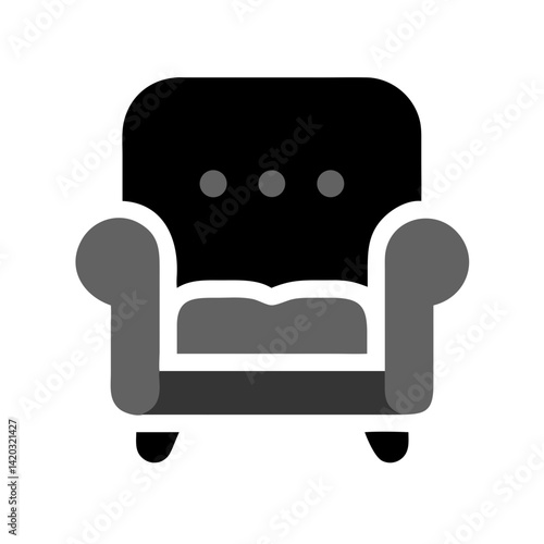 Armchair Icon Representing Comfortable Seating and Home Furniture